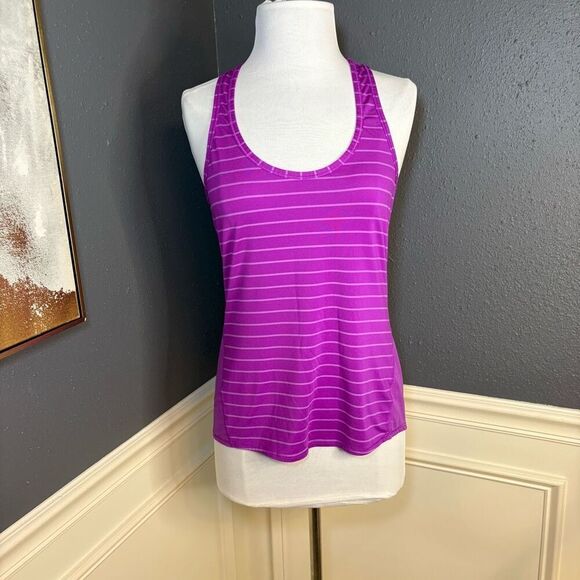 Athleta Purple Stripe Racerback Chi Tank - Picture 2 of 9